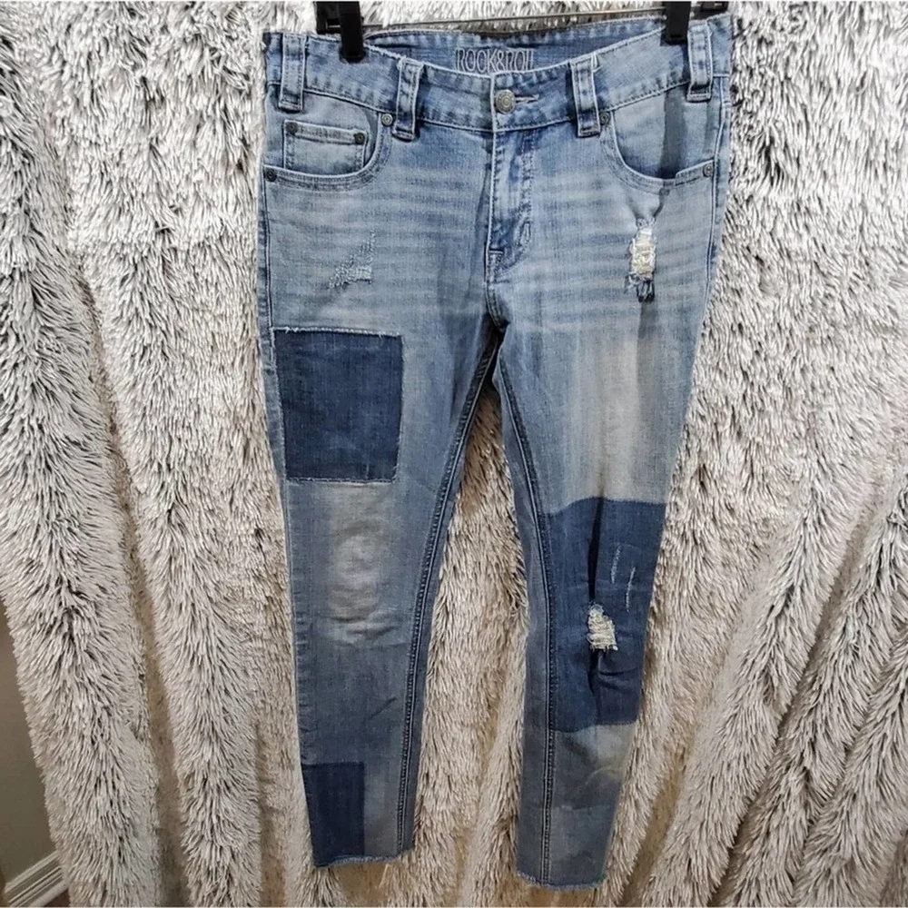 Rock &‎ Roll cowgirl boyfriend skinny jeans 26x32